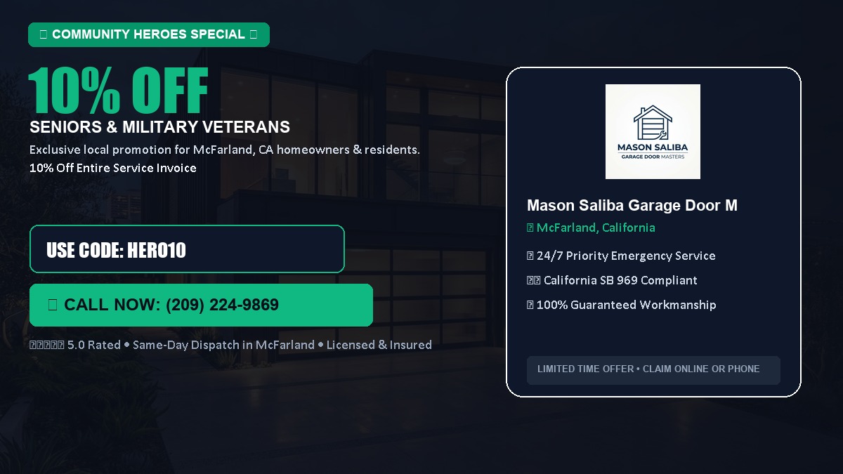 10% OFF Senior Citizens (65+) & Military / Veteran Community Discount in McFarland, CA
